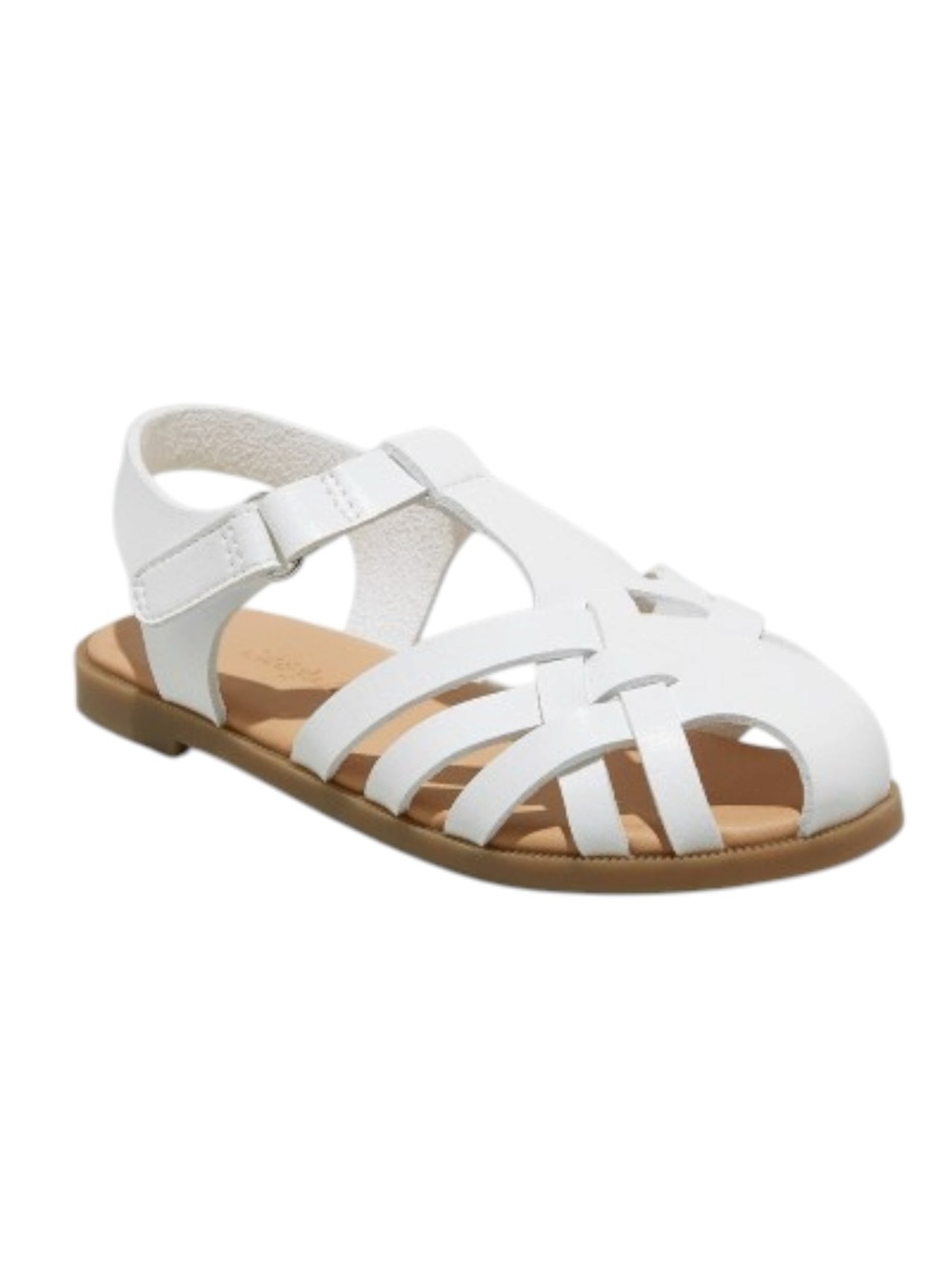New Cat & Jack White Toddler Girls' 7C Ella Ankle Strap Fisherman Sandals